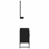Set Mobili da Bagno 2 pz Nero in Legno truciolato