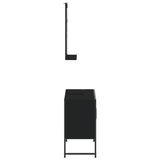 Set Mobili da Bagno 2 pz Nero in Legno truciolato
