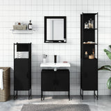 Set Mobili da Bagno 4 pz Nero in Legno truciolato