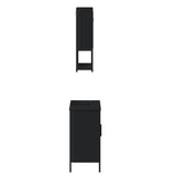 Set Mobili da Bagno 2 pz Nero in Legno truciolato