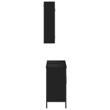 Set Mobili da Bagno 2 pz Nero in Legno truciolato