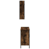 Set Mobili da Bagno 2 pz Rovere Fumo in Legno truciolato