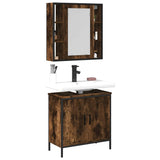 Set Mobili da Bagno 2 pz Rovere Fumo in Legno truciolato