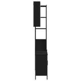 Set di Mobili da Bagno 3 pz Nero in Legno truciolato