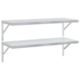 Mensole a Muro 2 pz 100x40 cm Argento in Acciaio Inossidabile