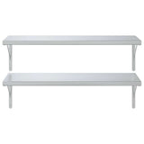 Mensole a Muro 2 pz 100x40 cm Argento in Acciaio Inossidabile
