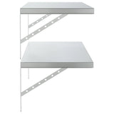 Mensole a Muro 2 pz 100x40 cm Argento in Acciaio Inossidabile