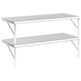 Mensole a Muro 2 pz 100x40 cm Argento in Acciaio Inossidabile
