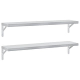 Mensole a Muro 2 pz 100x23,5 cm Argento in Acciaio Inossidabile