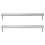 Mensole a Muro 2 pz 100x23,5 cm Argento in Acciaio Inossidabile