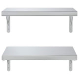 Mensole a Muro 2 pz 50x30 cm Argento in Acciaio Inossidabile