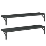 Mensole a Muro 2 pz 100x23,5 cm Nero in Acciaio Inossidabile