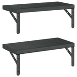 Mensole a Muro 2 pz 50x23,5 cm Nero in Acciaio Inossidabile