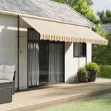 Tessuto di Ricambio per Tenda da Sole Arancione e Nero 4x3,5 m Poliestere
