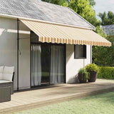 Tessuto di Ricambio per Tenda da Sole Arancione e Nero 4,5x3,5 m Poliestere