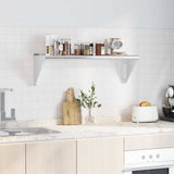 Mensola a Muro 100x30x31 cm Argento in Acciaio Inossidabile