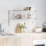 Mensole a Muro 2 pz 100x40 cm Argento in Acciaio Inossidabile
