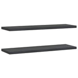 Mensole a Muro 2 pz 100x30 cm Nero in Acciaio Inossidabile