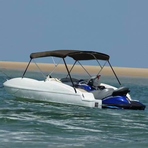 Bimini di Prua con Tendalino 3 Archi Nero 183x160x137 cm
