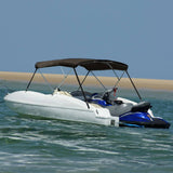 Bimini di Prua con Tendalino 3 Archi Nero 183x180x137 cm