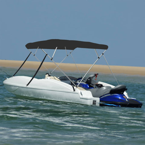 Bimini di Prua con Tendalino 4 Archi Nero 243x244x137 cm