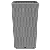 Fioriere da Giardino 4 pz Grigio Chiaro 32,5x32,5x57 cm in PP