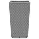Fioriere da Giardino 4 pz Grigio Chiaro 32,5x32,5x57 cm in PP