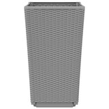 Fioriere da Giardino 4 pz Grigio Chiaro 32,5x32,5x57 cm in PP