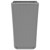 Fioriere da Giardino 4 pz Grigio Chiaro 32,5x32,5x57 cm in PP