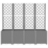 Fioriera Giardino con Traliccio Grigio Chiaro 160x40x140 cm PP