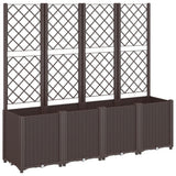 Fioriera da Giardino con Traliccio Marrone 160x40x140 cm in PP