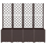 Fioriera da Giardino con Traliccio Marrone 160x40x140 cm in PP