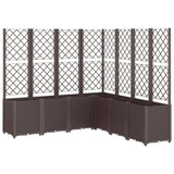 Fioriera da Giardino con Traliccio Marrone 160x160x140 cm in PP