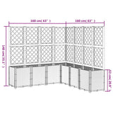 Fioriera da Giardino con Traliccio Marrone 160x160x140 cm in PP