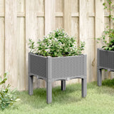 Fioriera da Giardino con Gambe Grigio Chiaro 40x40x42 cm in PP