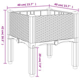 Fioriera da Giardino con Gambe Grigio Chiaro 40x40x42 cm in PP