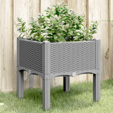 Fioriera da Giardino con Gambe Grigio Chiaro 40x40x42 cm in PP