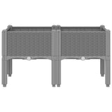 Fioriera da Giardino con Gambe Grigio Chiaro 80x40x42 cm in PP