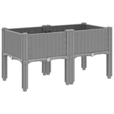 Fioriera da Giardino con Gambe Grigio Chiaro 80x40x42 cm in PP