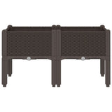 Fioriera da Giardino con Gambe Marrone 80x40x42 cm in PP