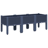 Fioriera da Giardino con Gambe Grigio Blu 120x40x42 cm in PP