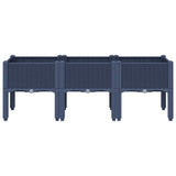 Fioriera da Giardino con Gambe Grigio Blu 120x40x42 cm in PP