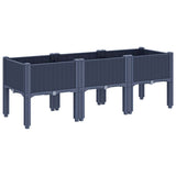 Fioriera da Giardino con Gambe Grigio Blu 120x40x42 cm in PP