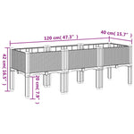 Fioriera da Giardino con Gambe Grigia 120x40x42 cm in PP