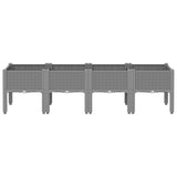 Fioriera da Giardino con Gambe Grigio Chiaro 160x40x42 cm in PP