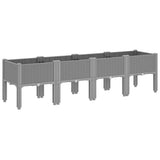 Fioriera da Giardino con Gambe Grigio Chiaro 160x40x42 cm in PP