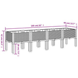 Fioriera da Giardino con Gambe Grigio Chiaro 160x40x42 cm in PP