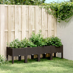 Fioriera da Giardino con Gambe Marrone 160x40x42 cm in PP