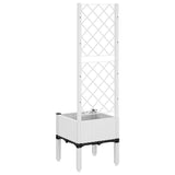 Fioriera da Giardino con Traliccio Bianco 40x40x142 cm in PP