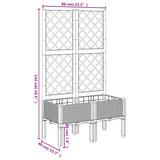 Fioriera da Giardino con Graticcio Bianco 80x40x142 cm PP